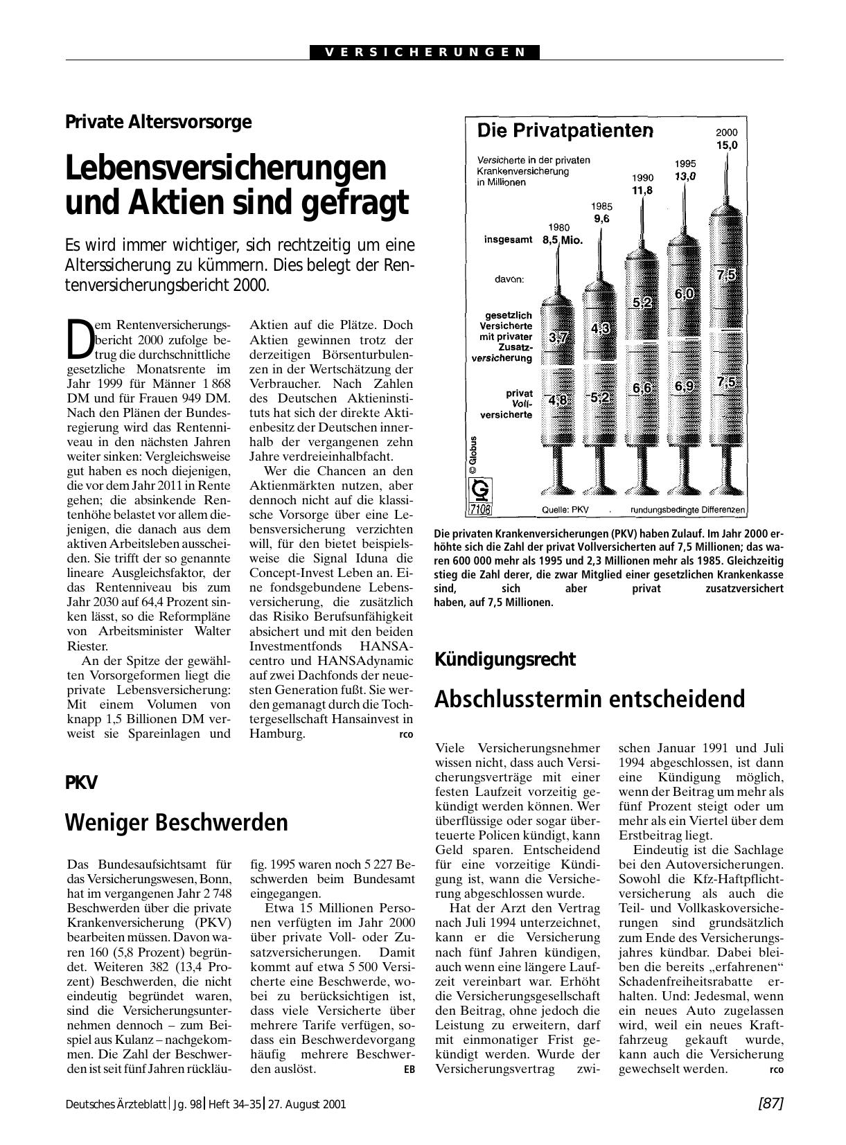Vorschauseite 1: PKV: Weniger Beschwerden