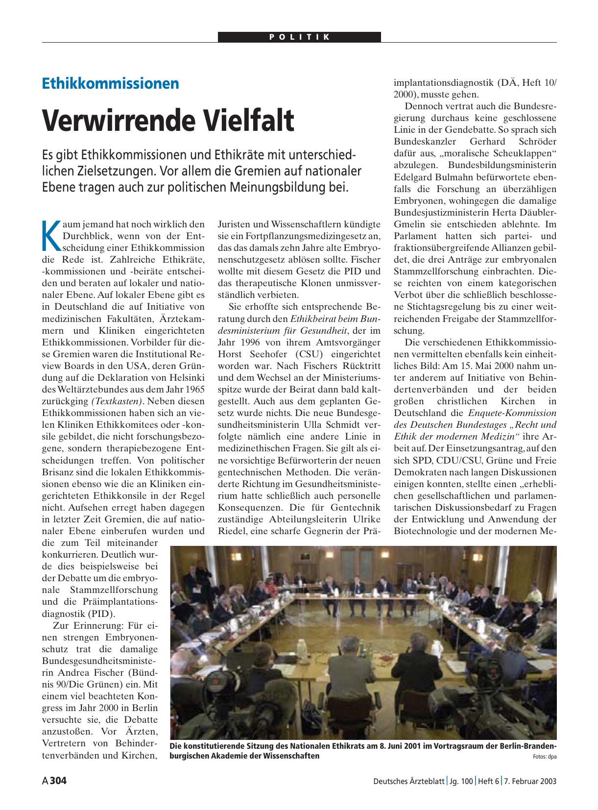 Vorschauseite 1: Ethikkommissionen: Verwirrende Vielfalt