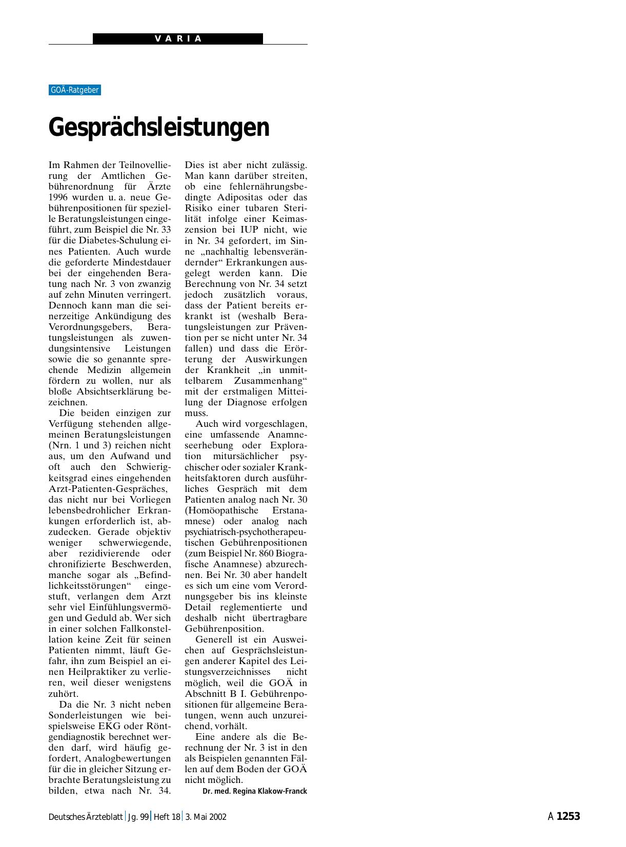 Vorschauseite 1: Gesprächsleistungen