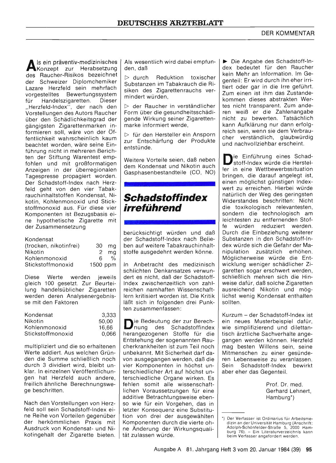 Vorschauseite 1: Schadstoffindex irreführend