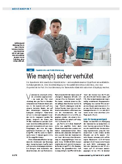 Vorschauseite 1: Vasektomie und Refertilisierung: Wie man(n) sicher verhütet