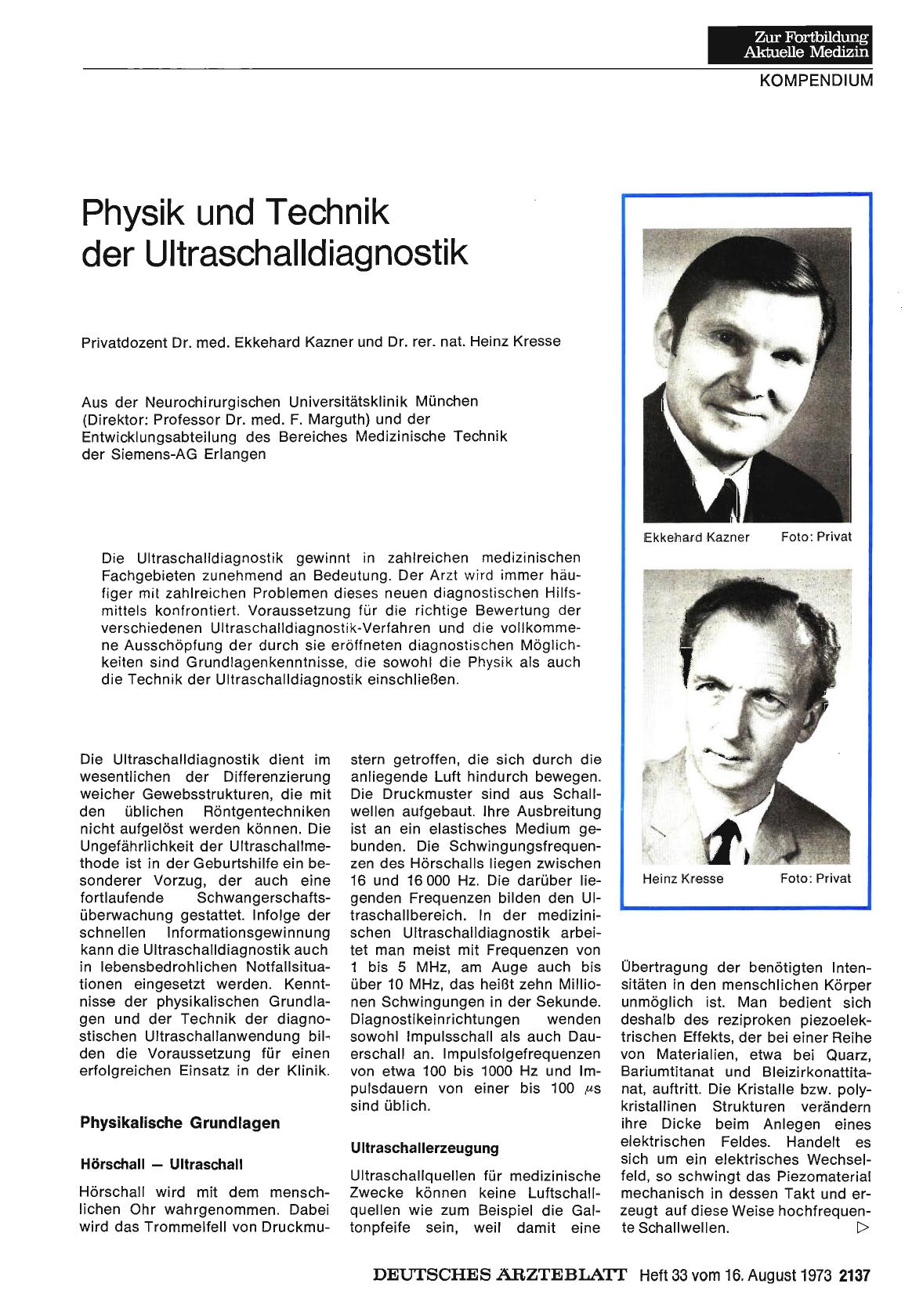 Vorschauseite 1: Physik und Technik der Ultraschalldiagnostik