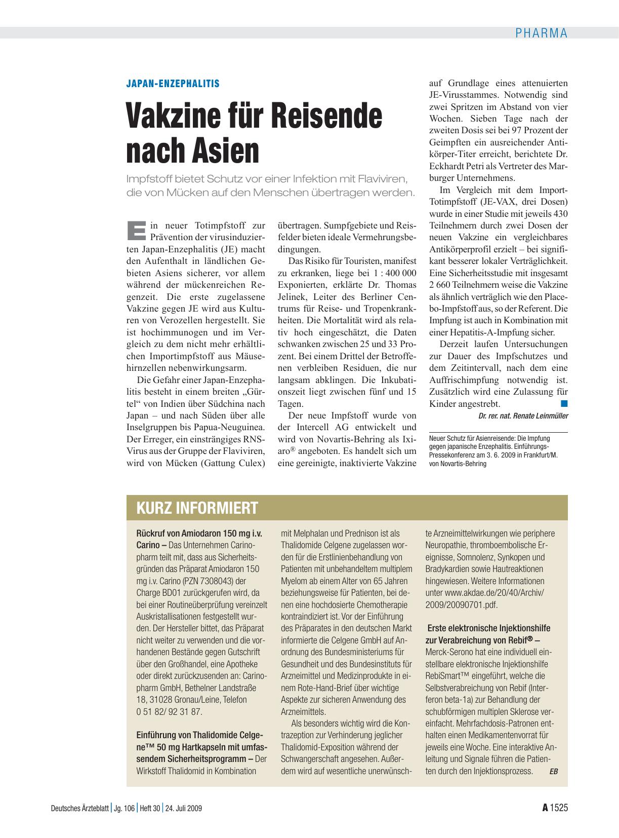 Vorschauseite 1: Kurz informiert