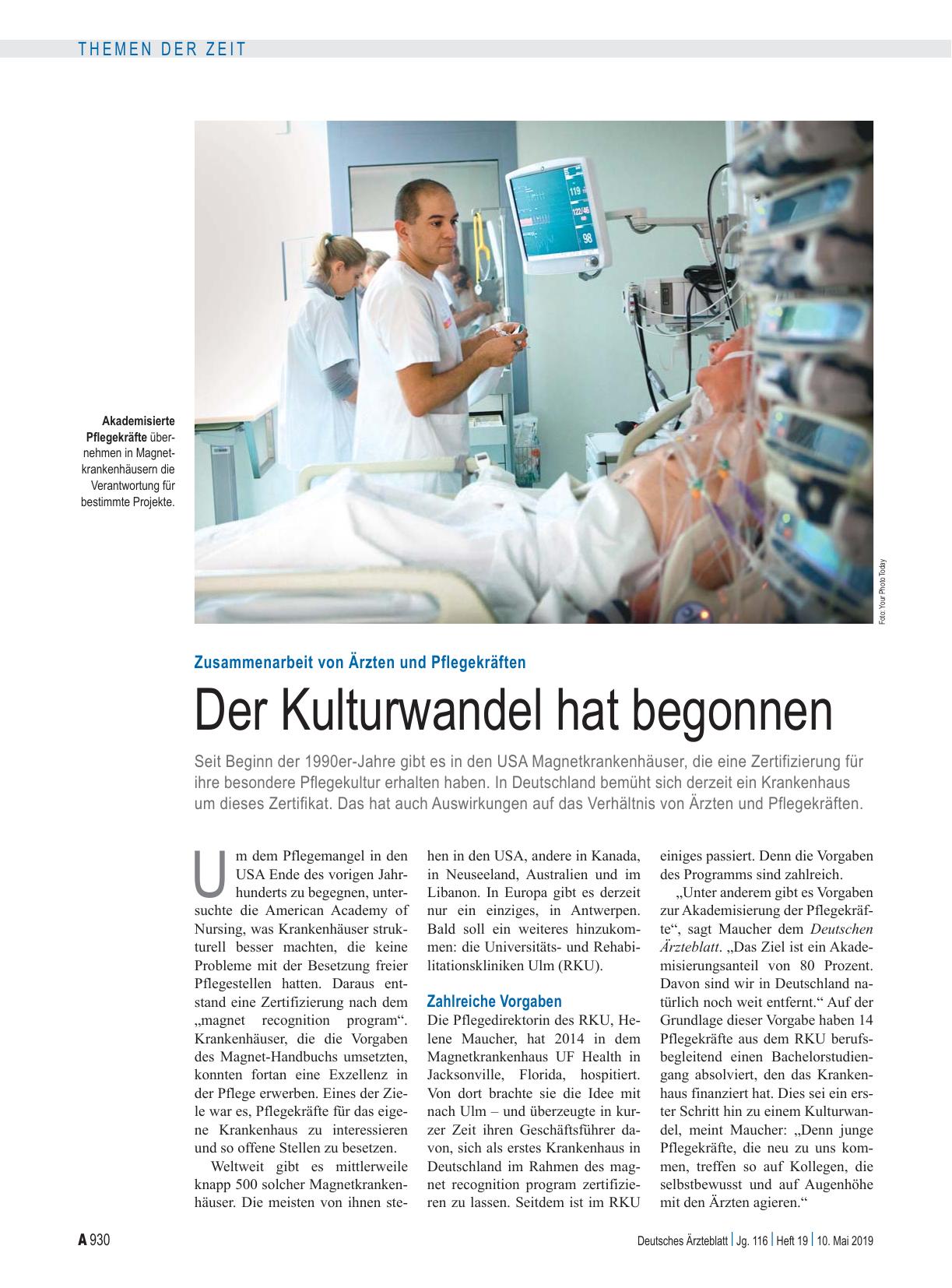 Vorschauseite 1: Zusammenarbeit von Ärzten und Pflegekräften: Der Kulturwandel hat begonnen