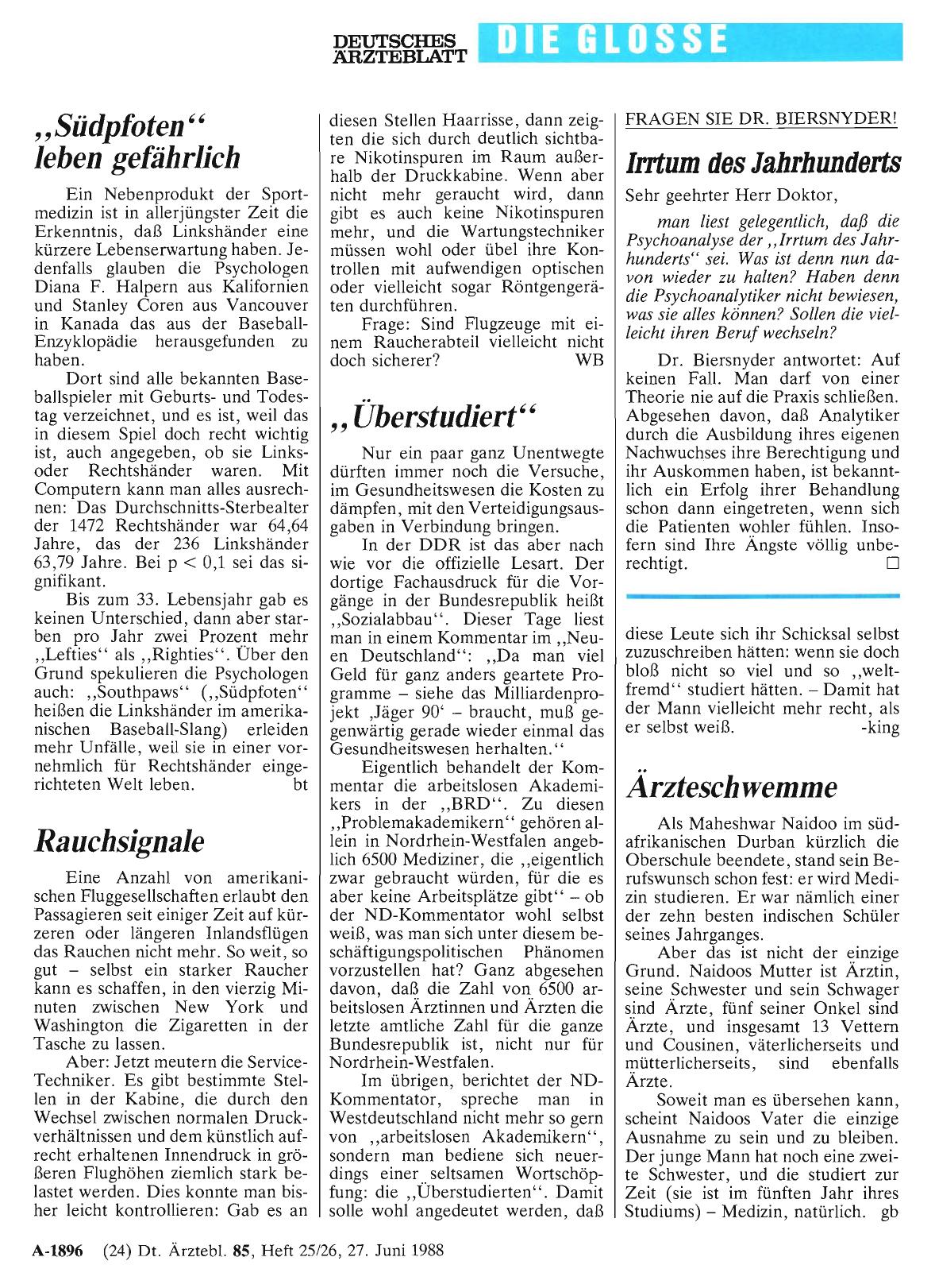 Vorschauseite 1: „Überstudiert“