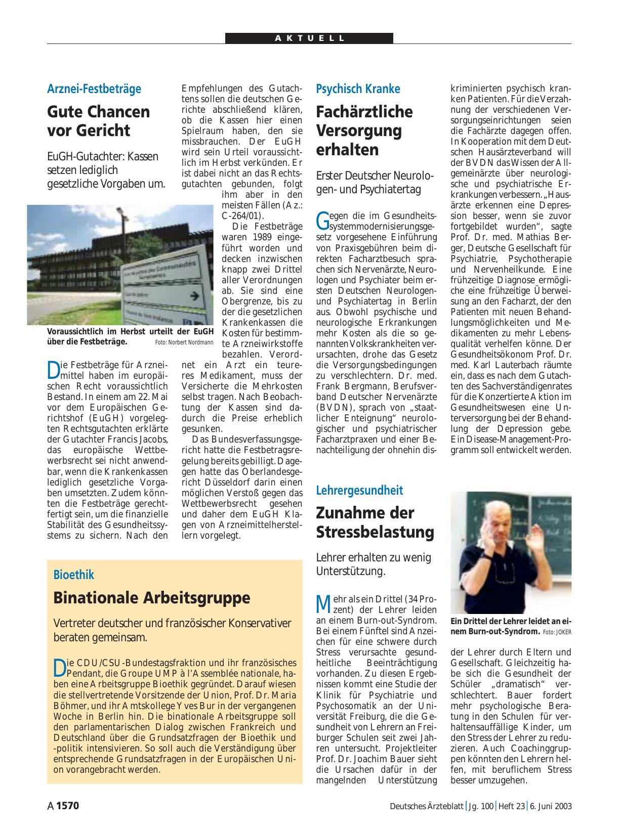 Vorschauseite 1: Lehrergesundheit: Zunahme der Stressbelastung