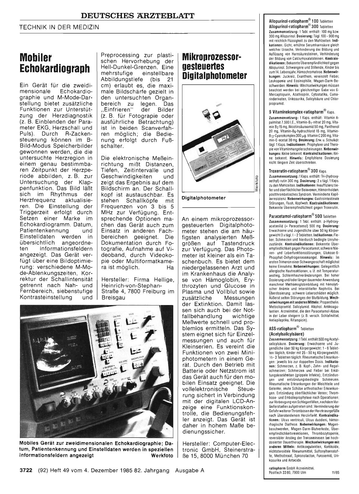 Vorschauseite 1: Mobiler Echokardiograph