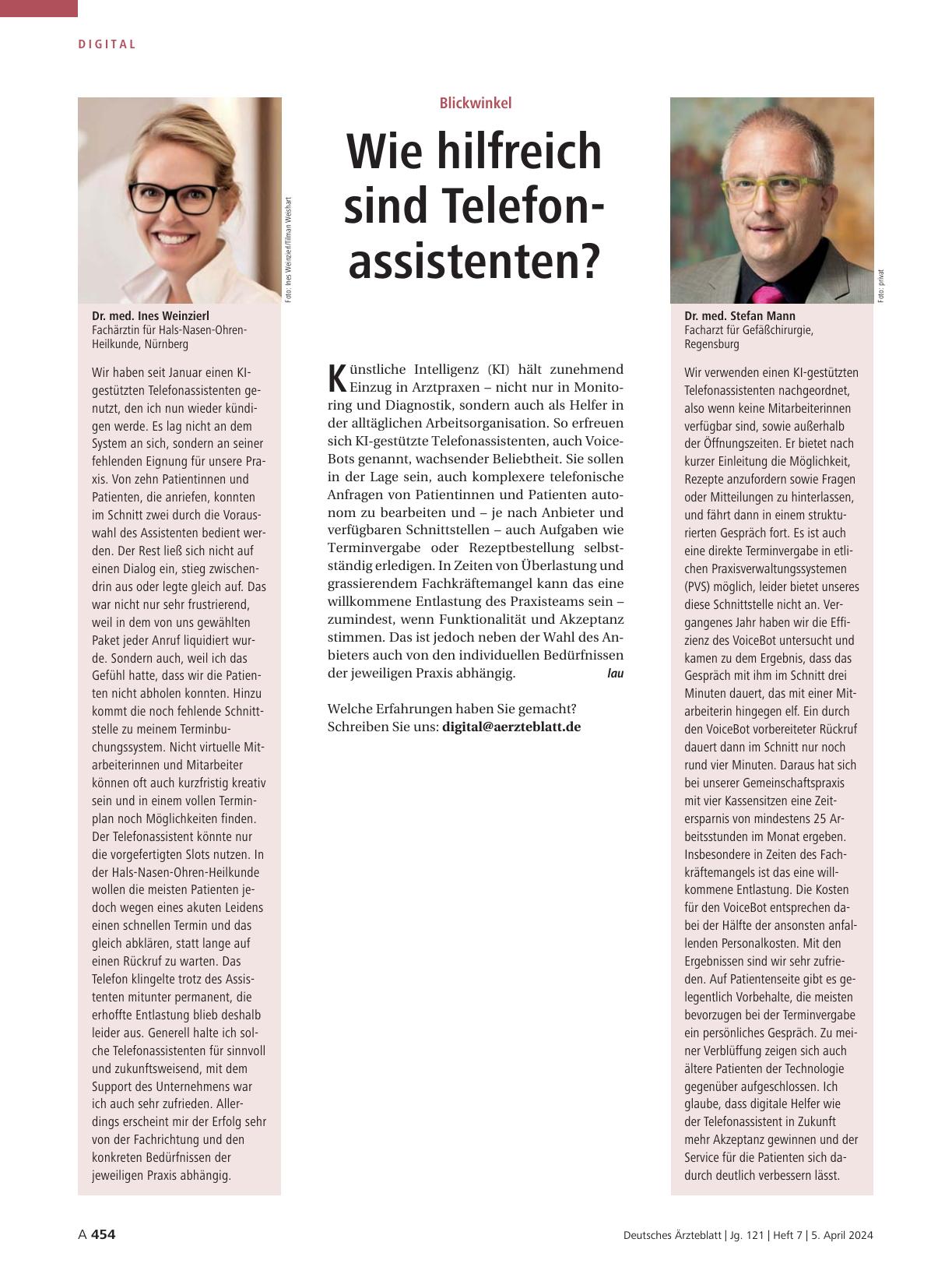 Vorschauseite 1: Blickwinkel: Wie hilfreich sind Telefonassistenten?