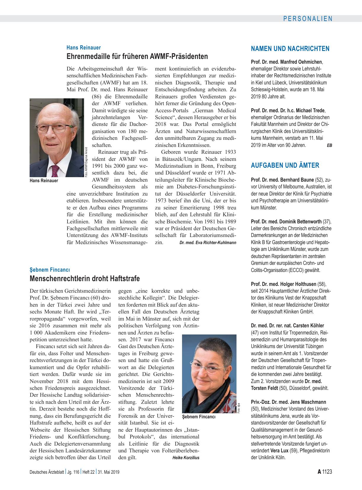 Vorschauseite 1: Namen und Nachrichten