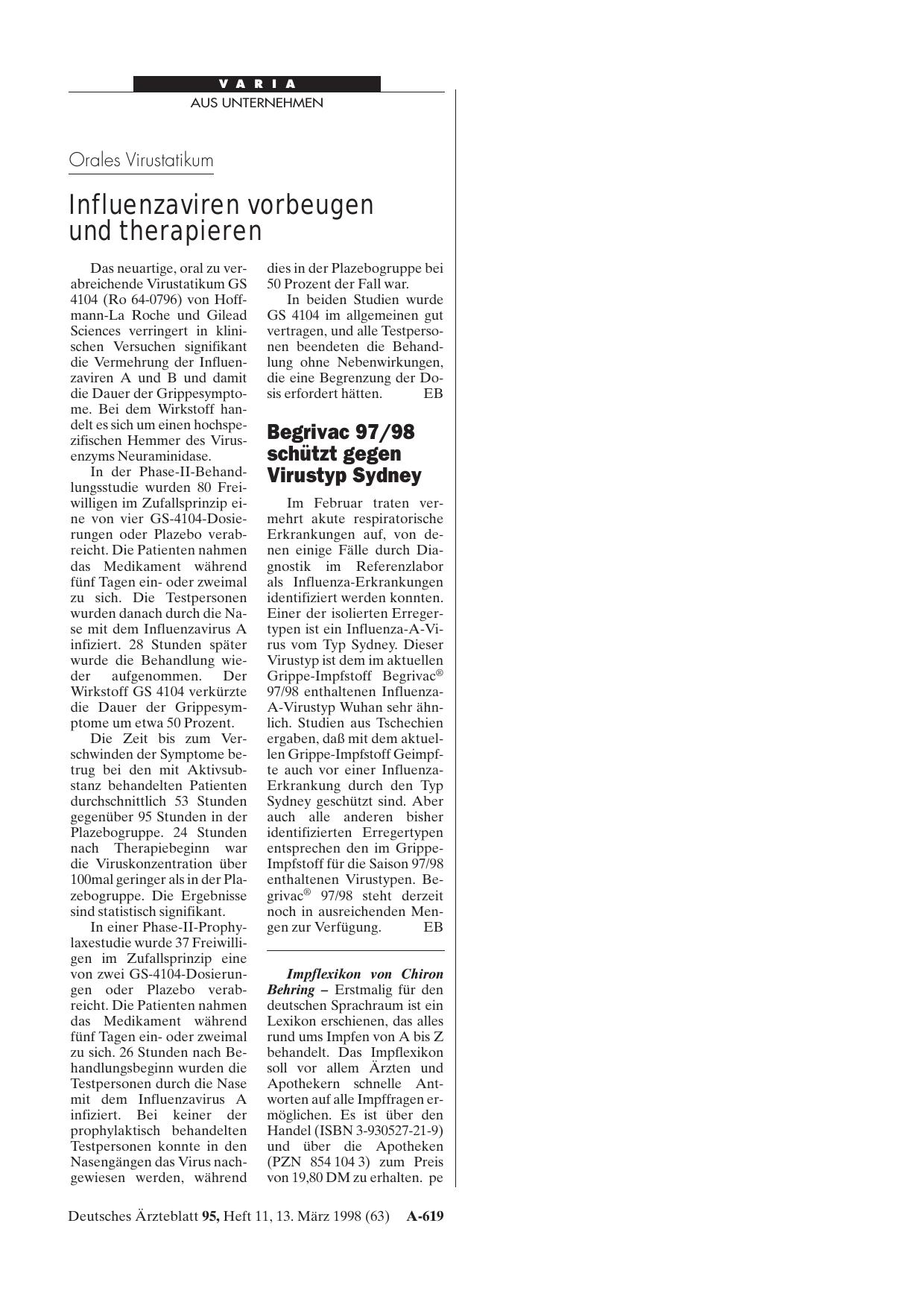 Vorschauseite 1: Impflexikon von Chiron Behring