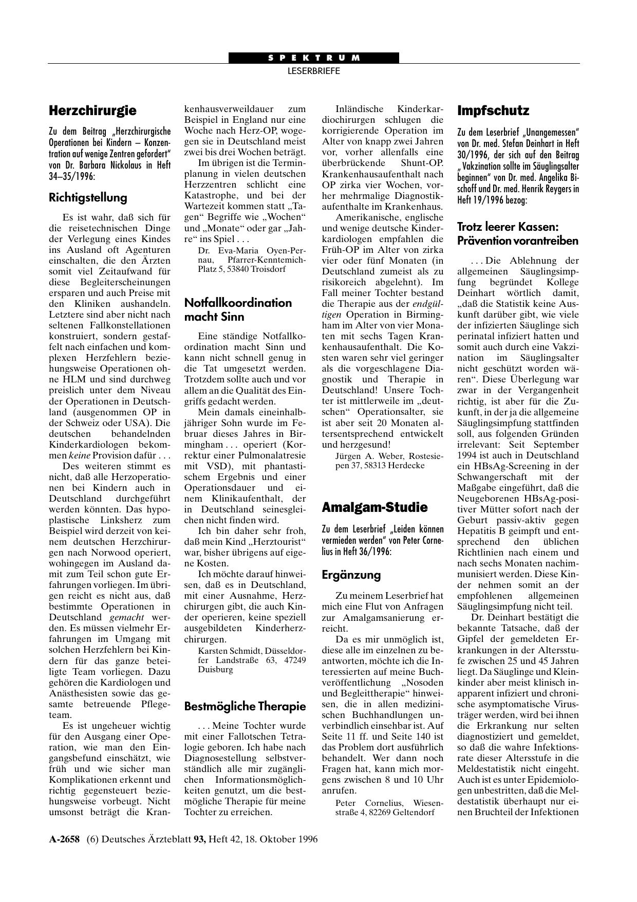 Vorschauseite 1: Herzchirurgie: Richtigstellung