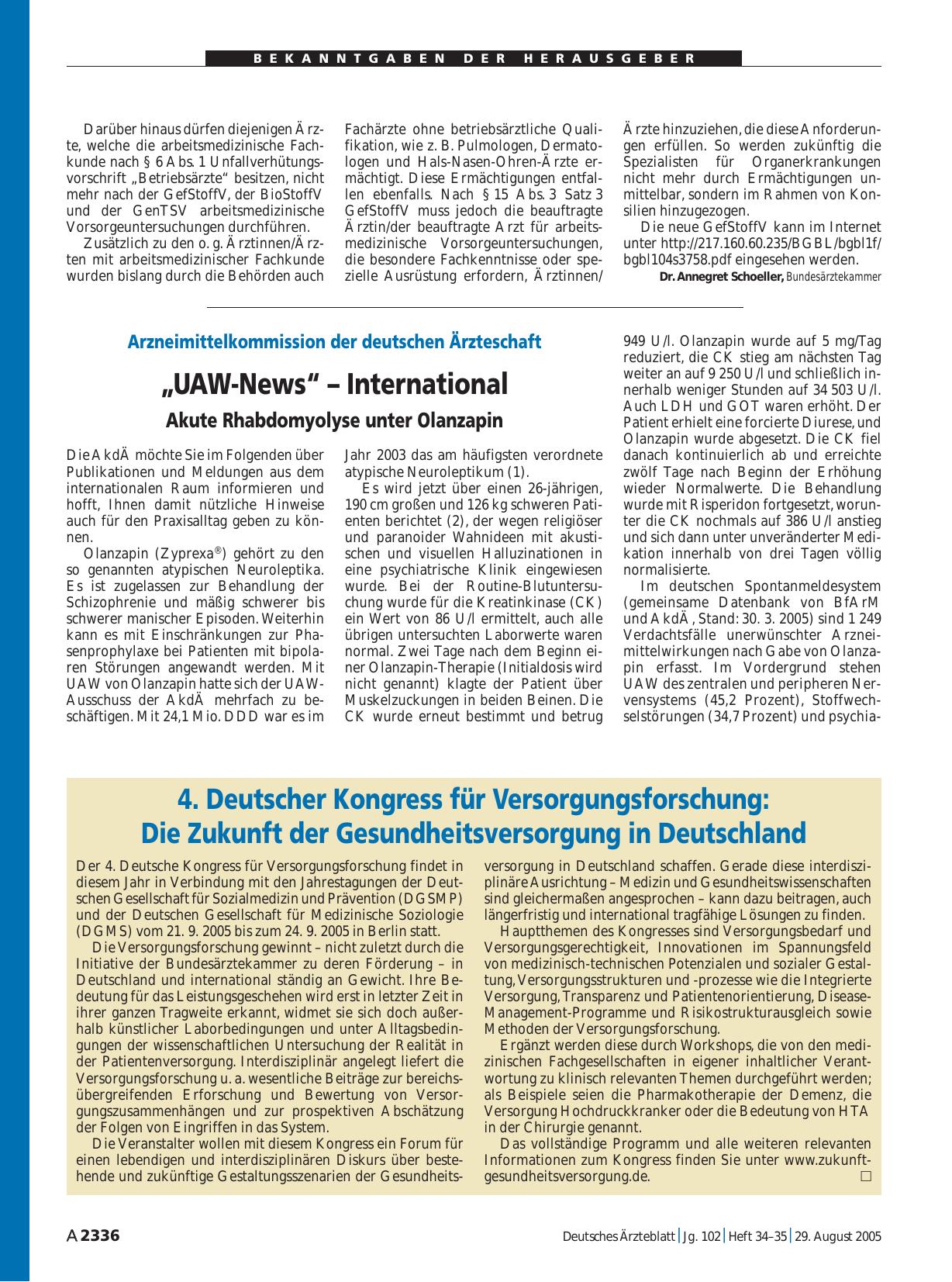 Vorschauseite 1: 4. Deutscher Kongress für Versorgungsforschung: Die Zukunft der Gesundheitsversorgung in Deutschland
