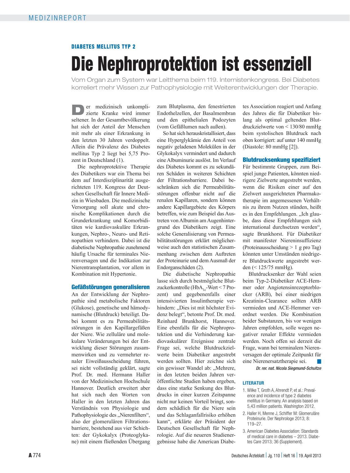 Vorschauseite 1: Diabetes mellitus Typ 2: Die Nephroprotektion ist essenziell