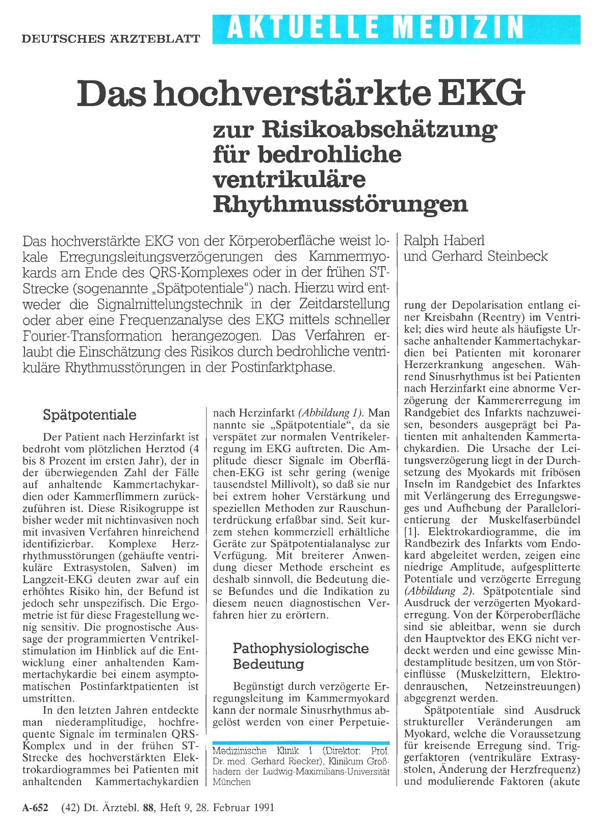 Vorschauseite 1: Das hochverstärkte EKG zur Risikoabschätzung für bedrohliche ventrikuläre Rhythmusstörungen