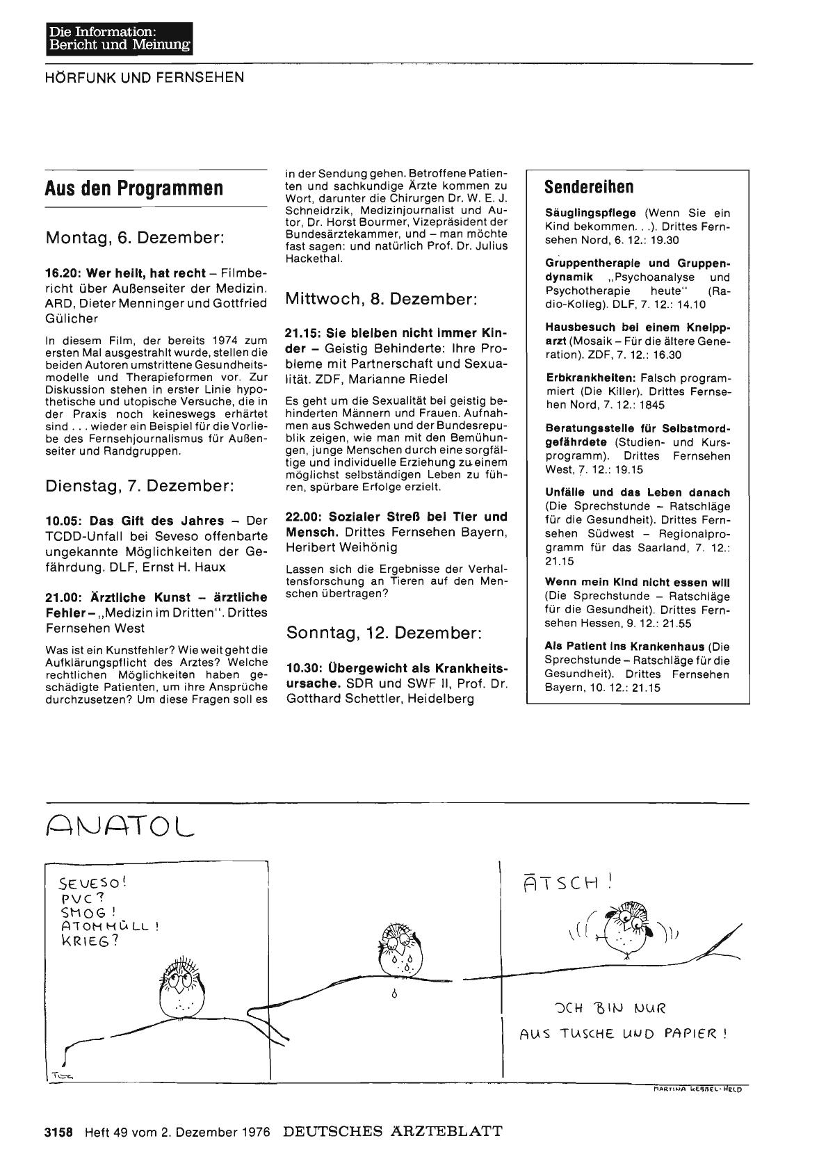 Vorschauseite 1: Aus den Programmen
