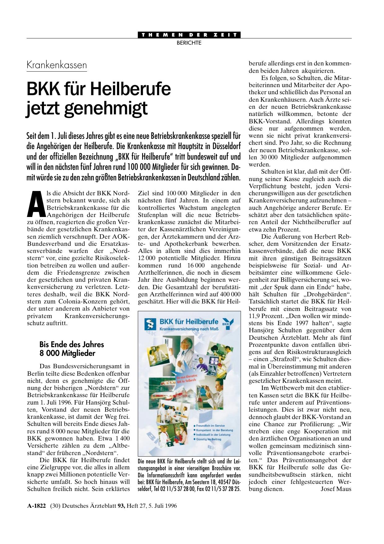 Vorschauseite 1: BKK für Heilberufe