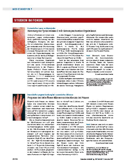 Vorschauseite 1: Systemischer Lupus erythematodes: Hemmung der Tyrosinkinase 2 mit vielversprechenden Ergebnissen