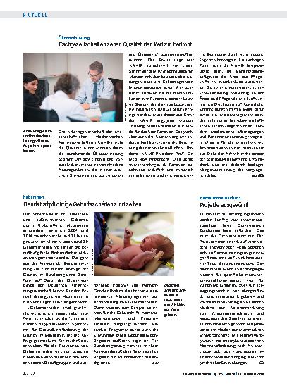 Vorschauseite 1: Ökonomisierung: Fachgesellschaften sehen Qualität der Medizin bedroht