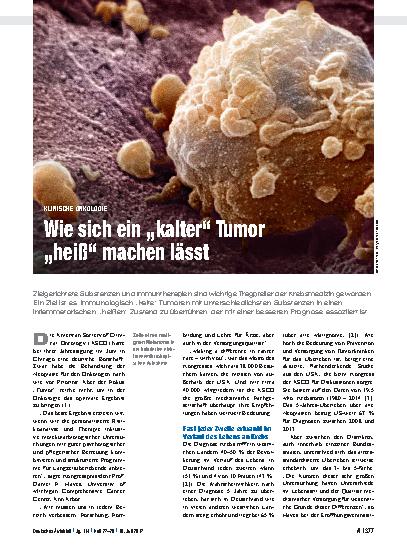 Vorschauseite 1: Klinische Onkologie: Wie sich ein „kalter“ Tumor „heiß“ machen lässt