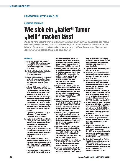 Vorschauseite 6: Klinische Onkologie: Wie sich ein „kalter“ Tumor „heiß“ machen lässt