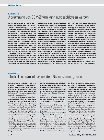 Vorschauseite 1: Rechtsreport: Abrechnung von EBM-Ziffern kann ausgeschlossen werden