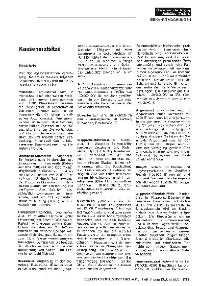 Vorschauseite 1: Kassenarztsitze