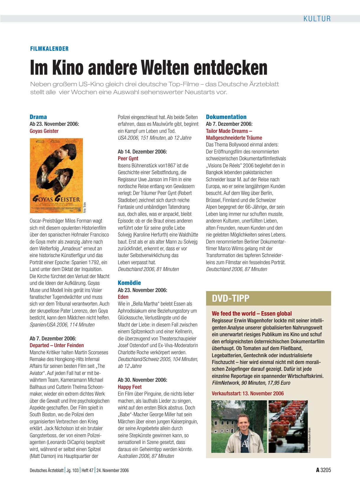 Vorschauseite 1: Filmkalender: Im Kino andere Welten entdecken