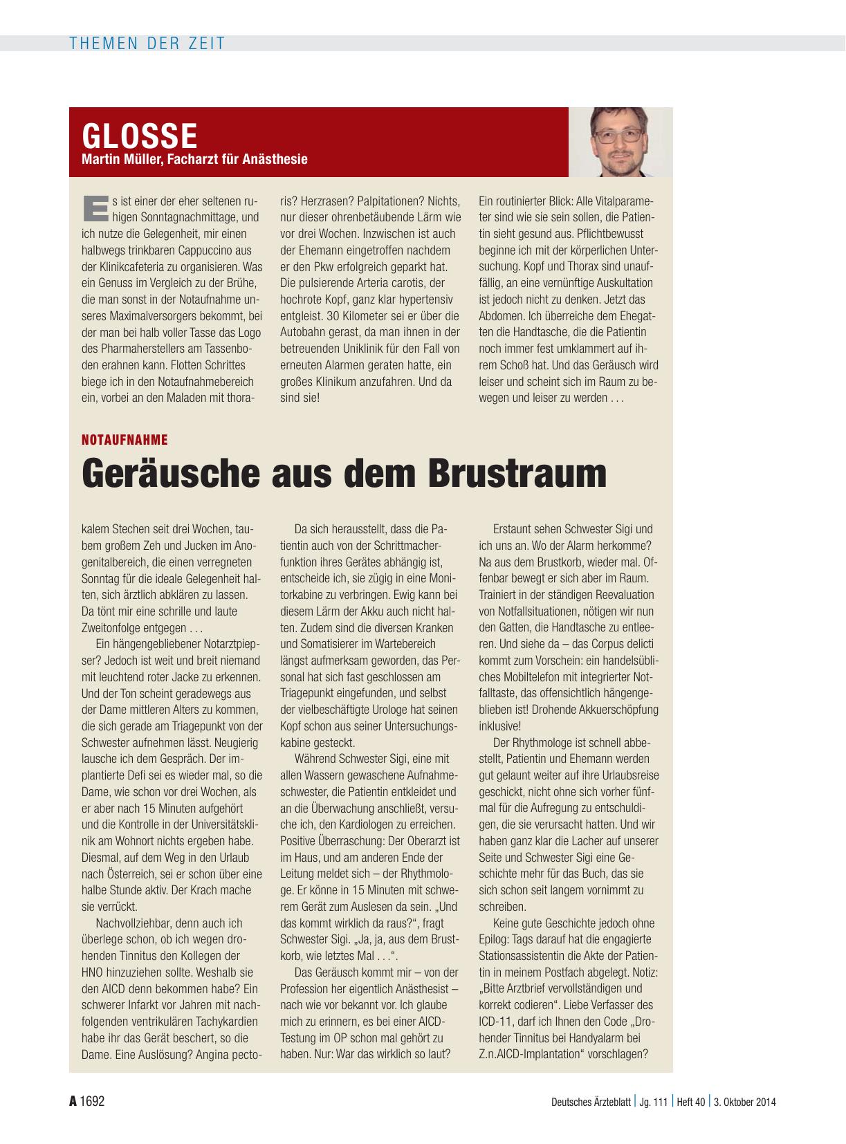 Vorschauseite 1: Notaufnahme: Geräusche aus dem Brustraum