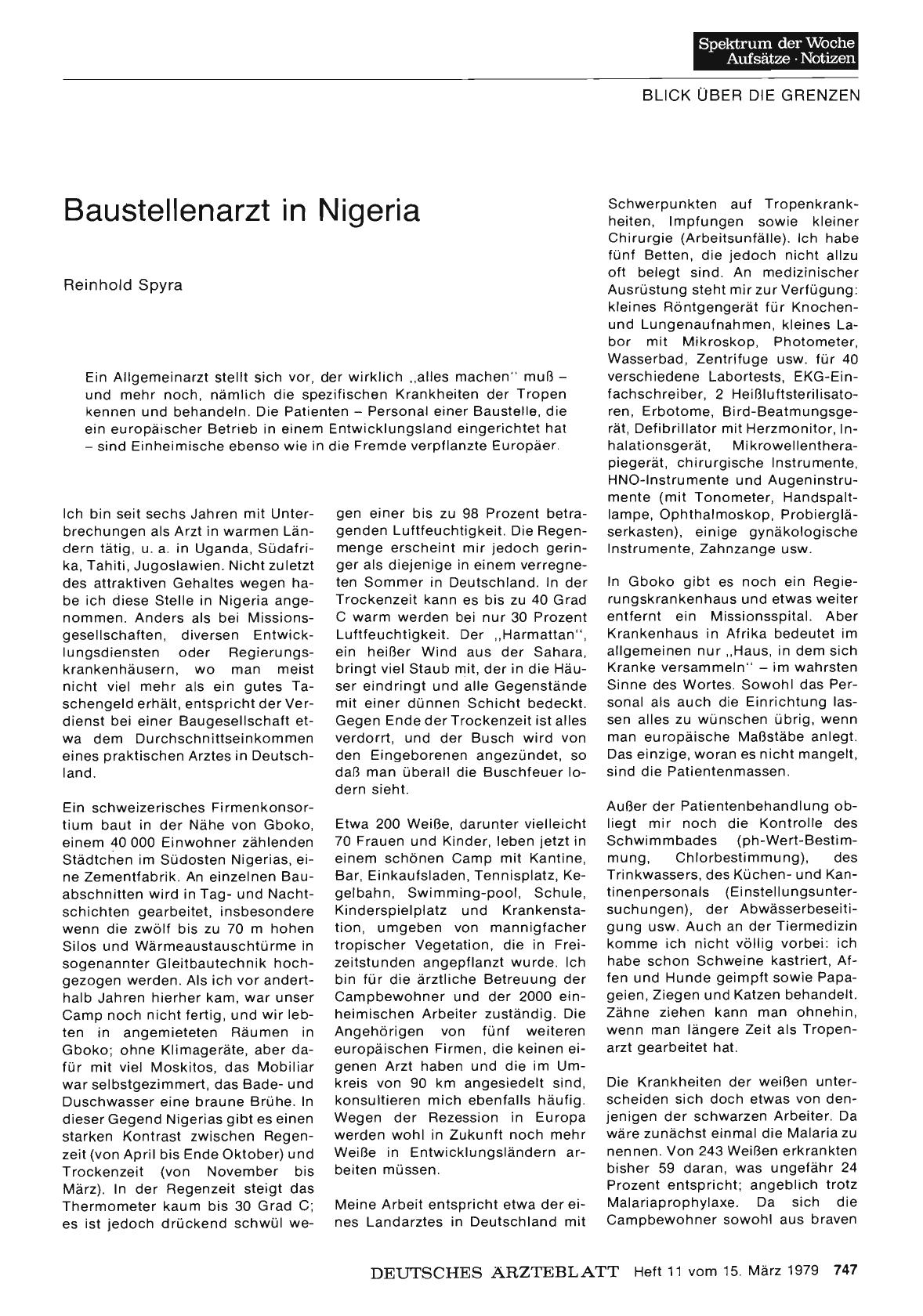 Vorschauseite 1: Baustellenarzt in Nigeria