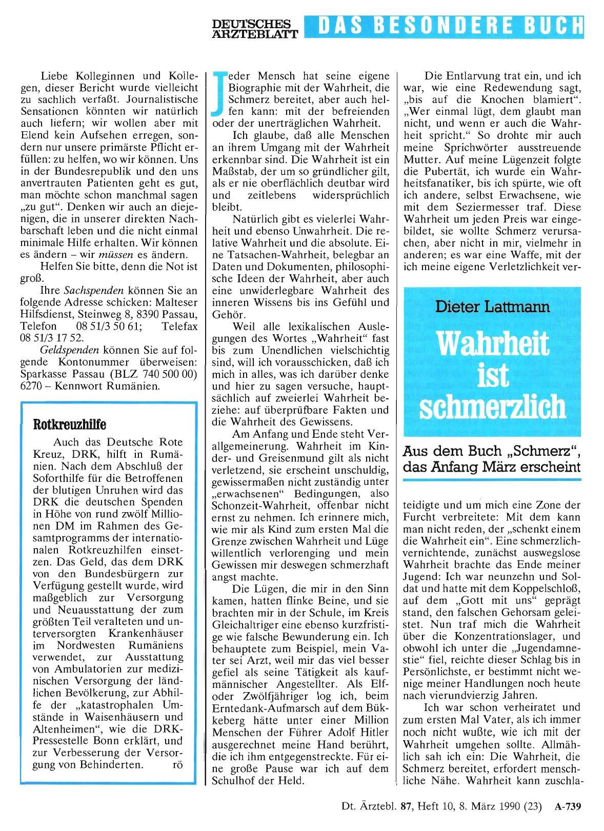 Vorschauseite 1: Wahrheit ist schmerzlich