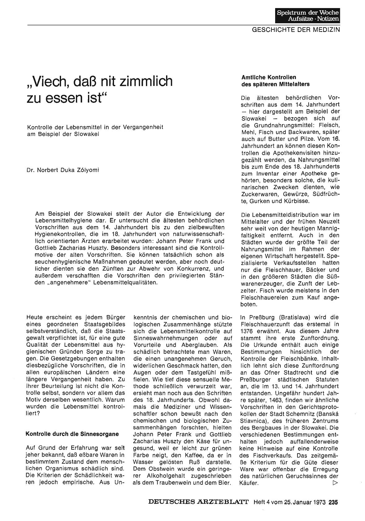 Vorschauseite 1: „Viech, daß nit zimmlich zu essen ist”. Kontrolle der Lebensmittel in der Vergangenheit am Beispiel der Slowakei
