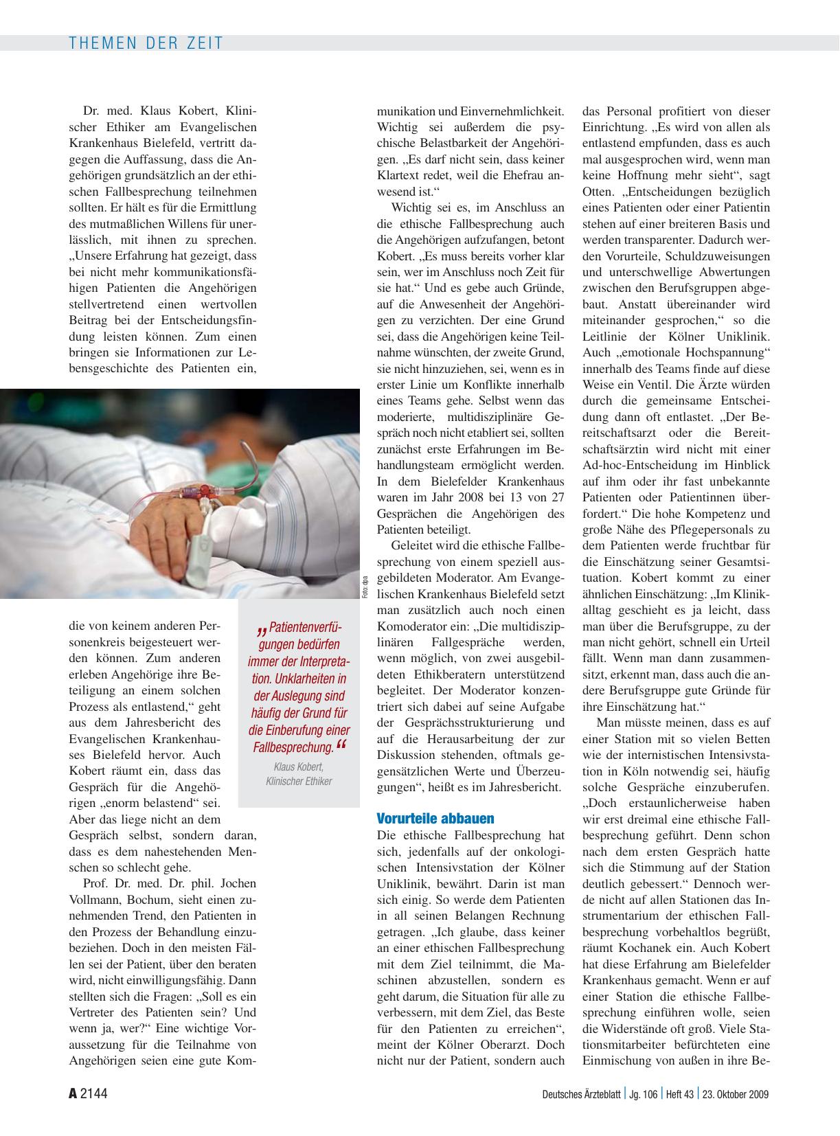 Vorschauseite 3: Ethische Fallbesprechungen: Das Beste für den Patienten