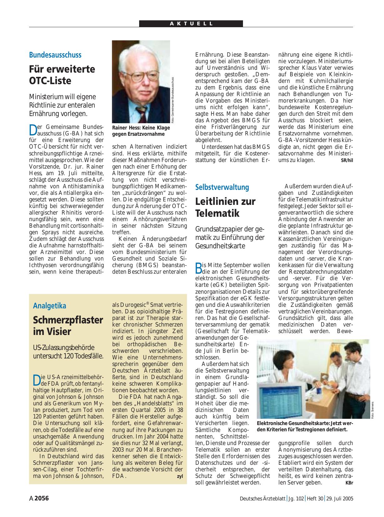Vorschauseite 1: Analgetika: Schmerzpflaster im Visier