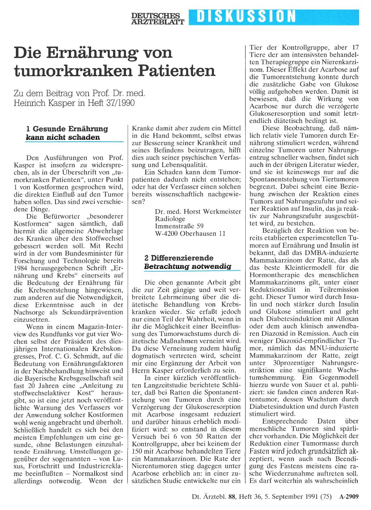 Vorschauseite 1: Die Ernährung von tumorkranken Patienten: 2 Differenzierende Betrachtung notwendig