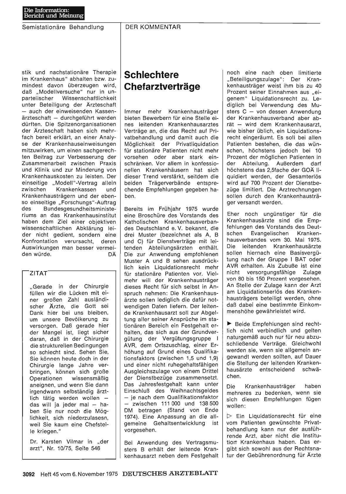 Vorschauseite 1: Schlechtere Chefarztverträge
