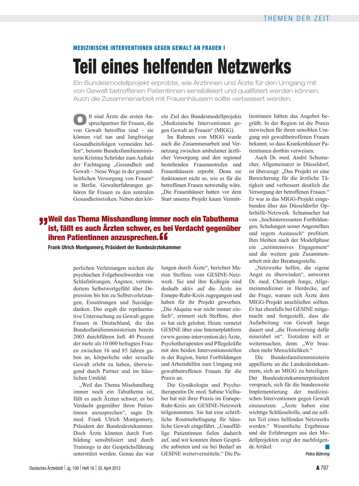 Vorschauseite 1: Medizinische Interventionen gegen Gewalt an Frauen I: Teil eines helfenden Netzwerks
