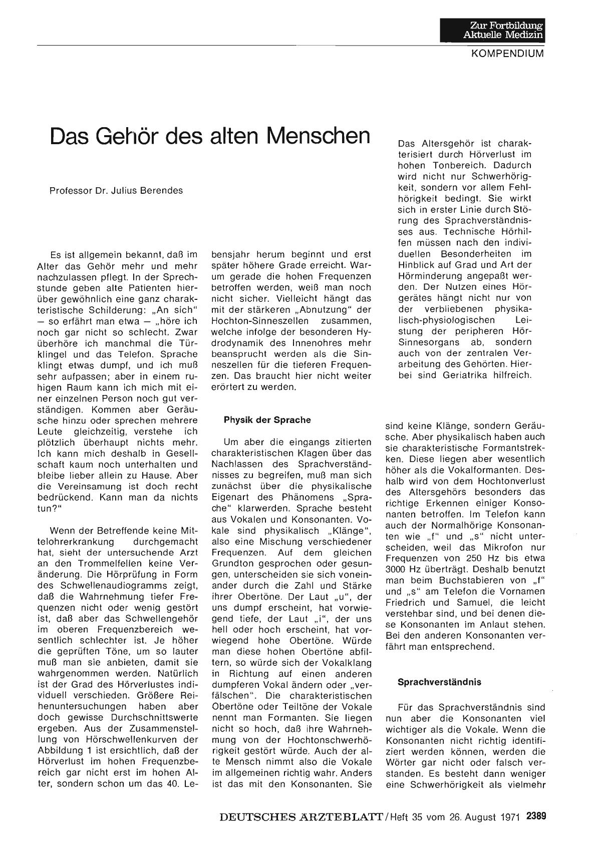Vorschauseite 1: Das Gehör des alten Menschen