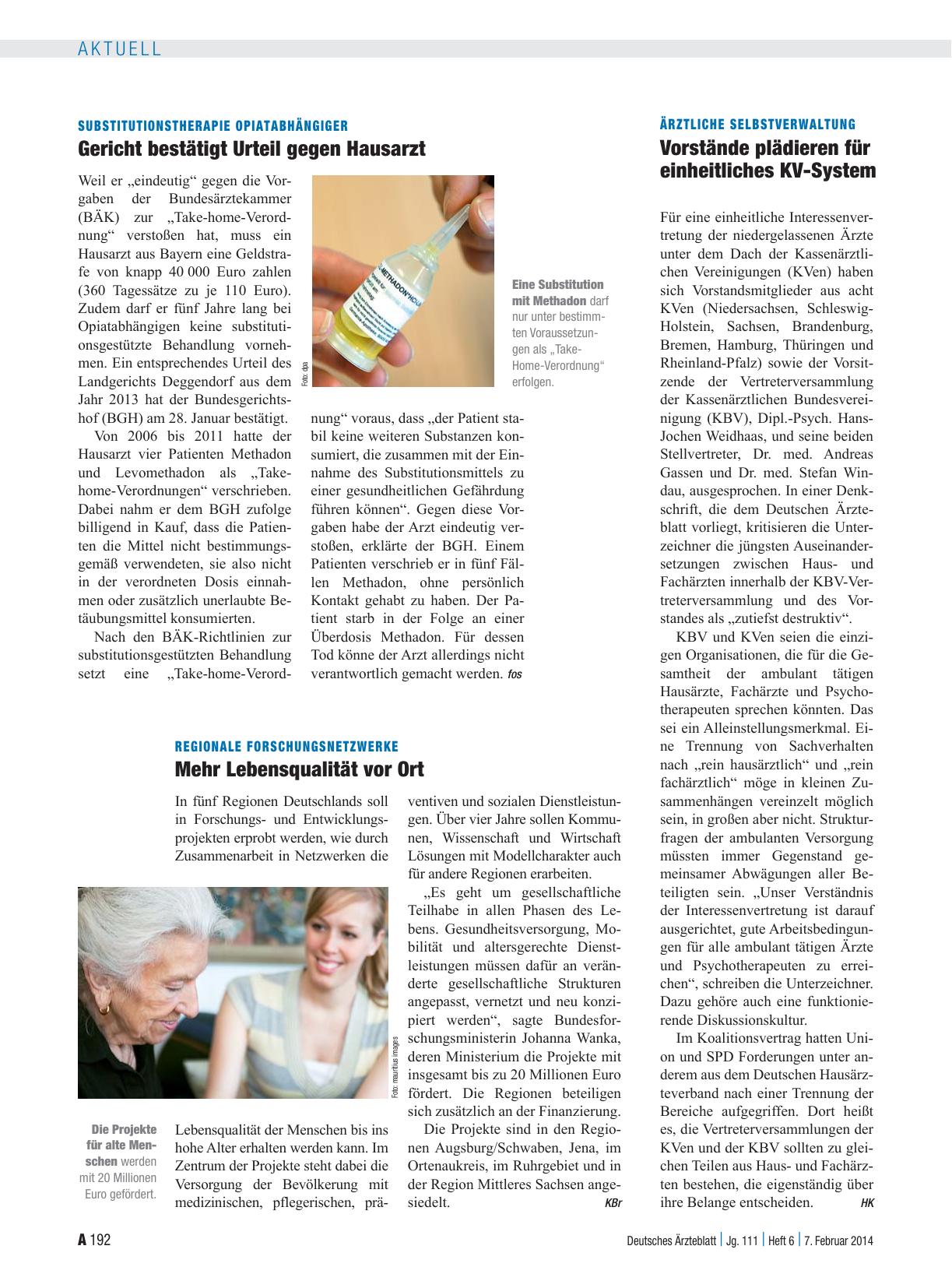 Vorschauseite 1: Ärztliche Selbstverwaltung: Vorstände plädieren für einheitliches KV-System