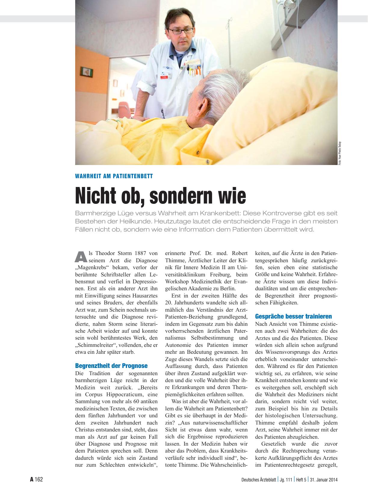 Vorschauseite 1: Wahrheit am Patientenbett: Nicht ob, sondern wie