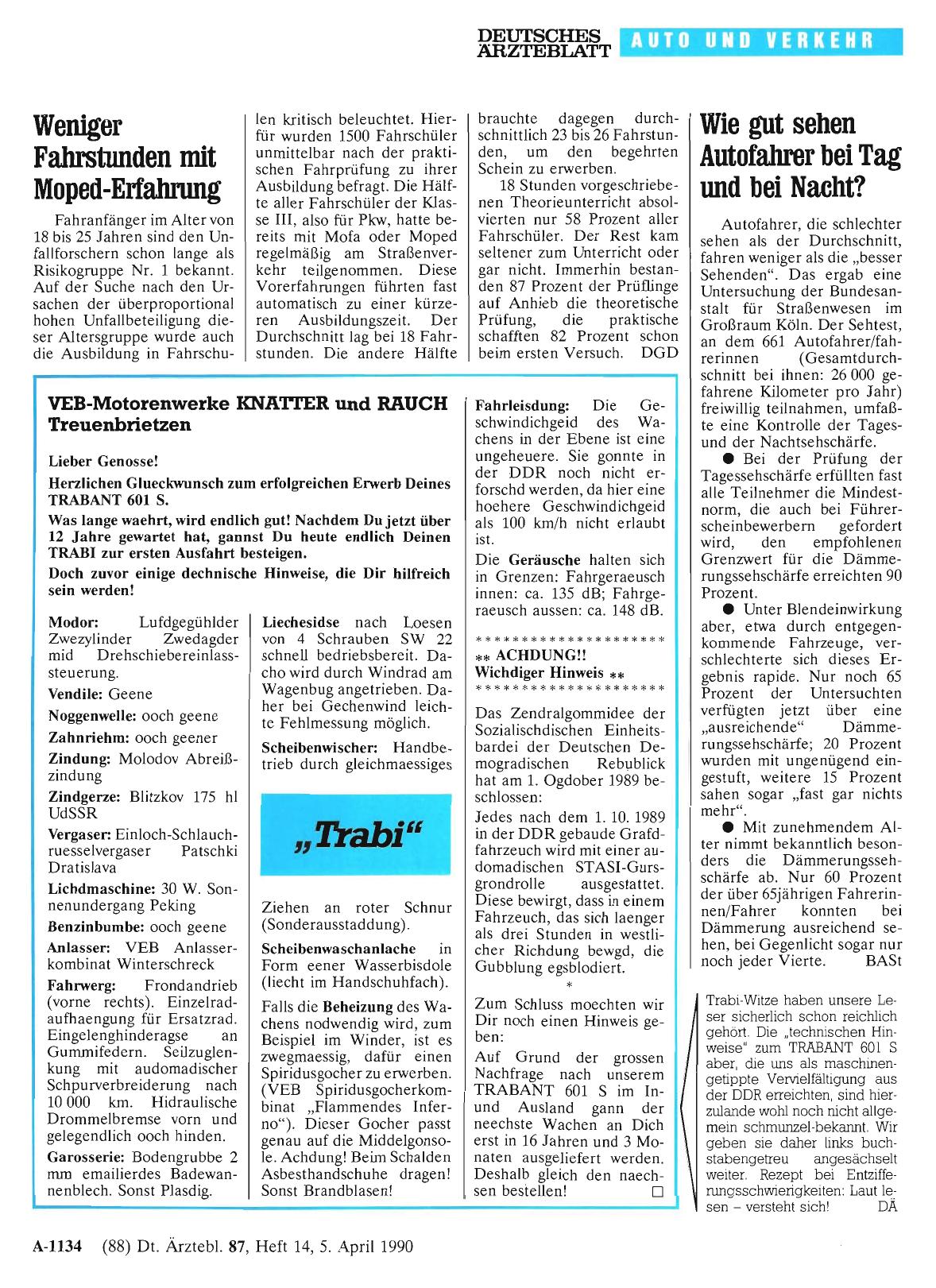 Vorschauseite 1: Wie gut sehen Autofahrer bei Tag und bei Nacht?
