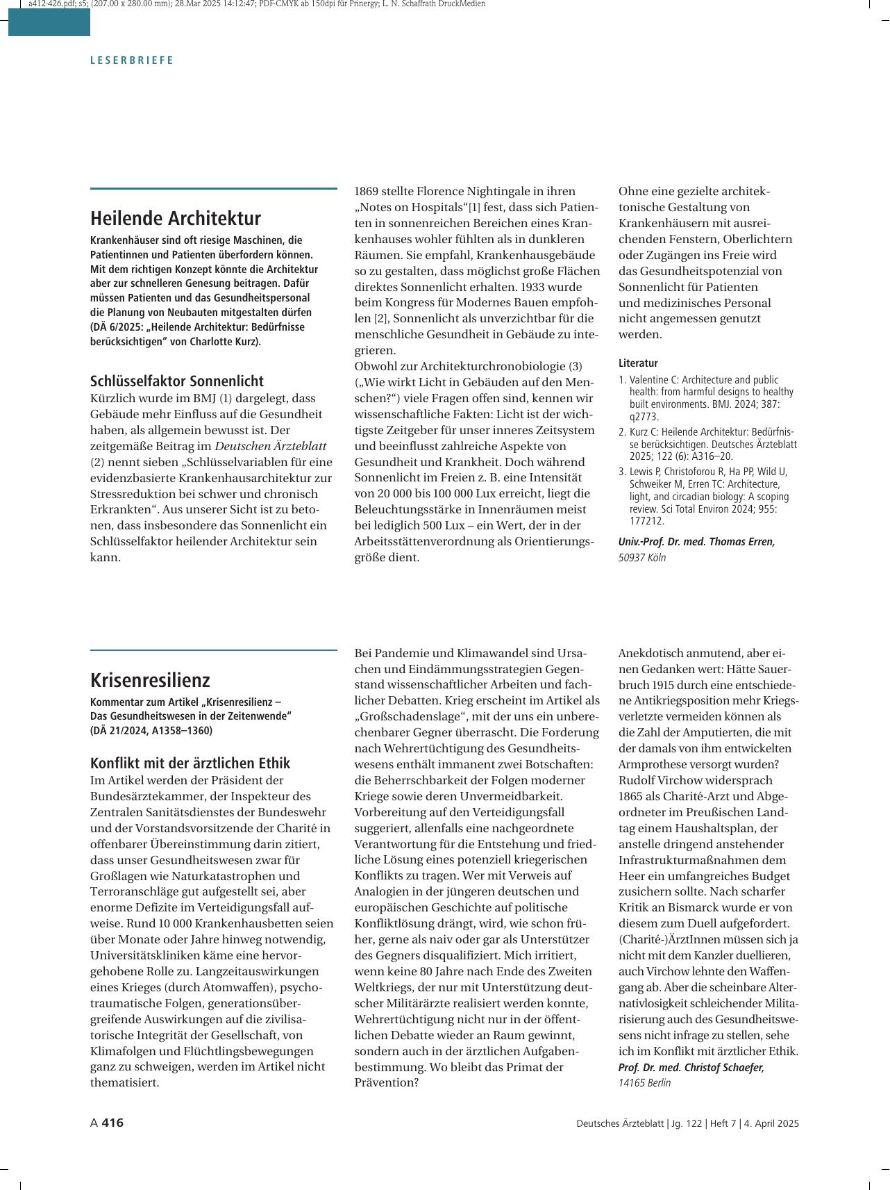 Vorschauseite 1: Krisilienz: Konflikt mit der ärztlichen Ethik