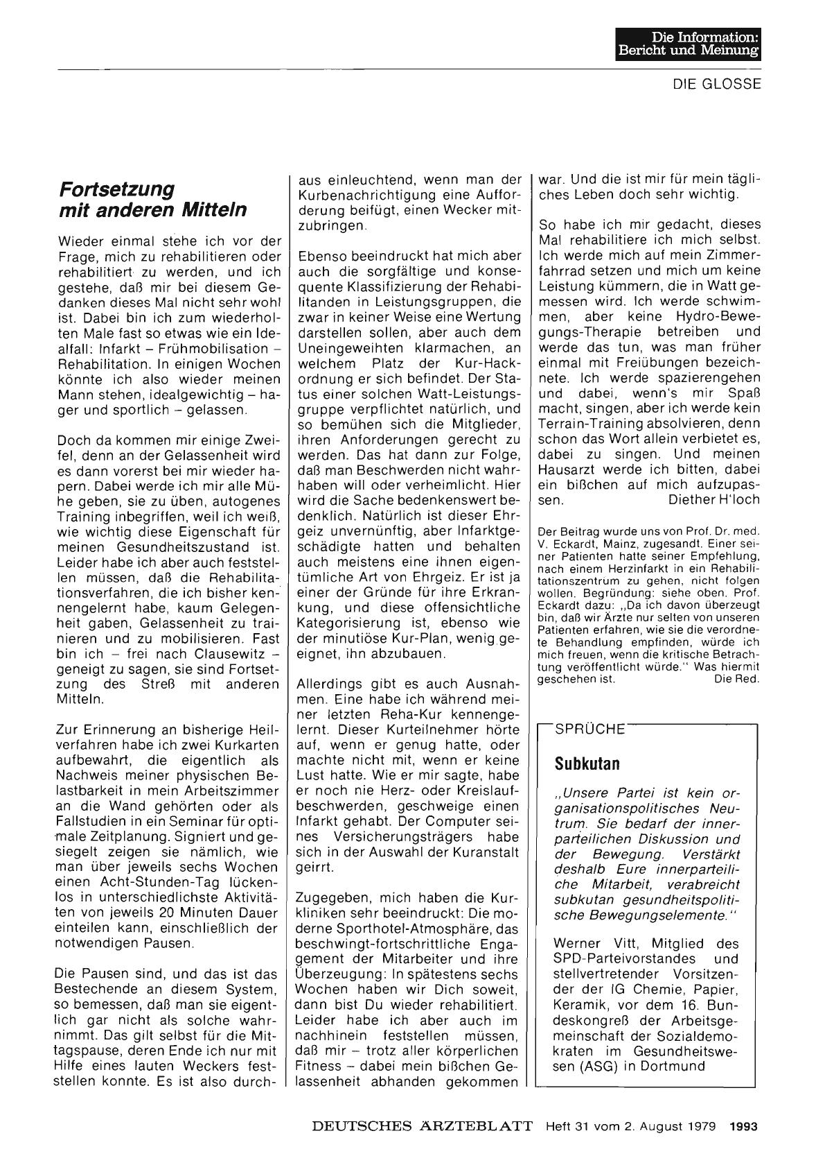 Vorschauseite 1: Fortsetzung mit anderen Mitteln