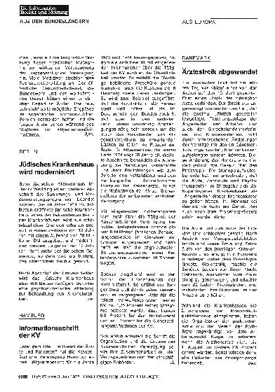 Vorschauseite 1: Dänemark: Ärztestreik abgewendet
