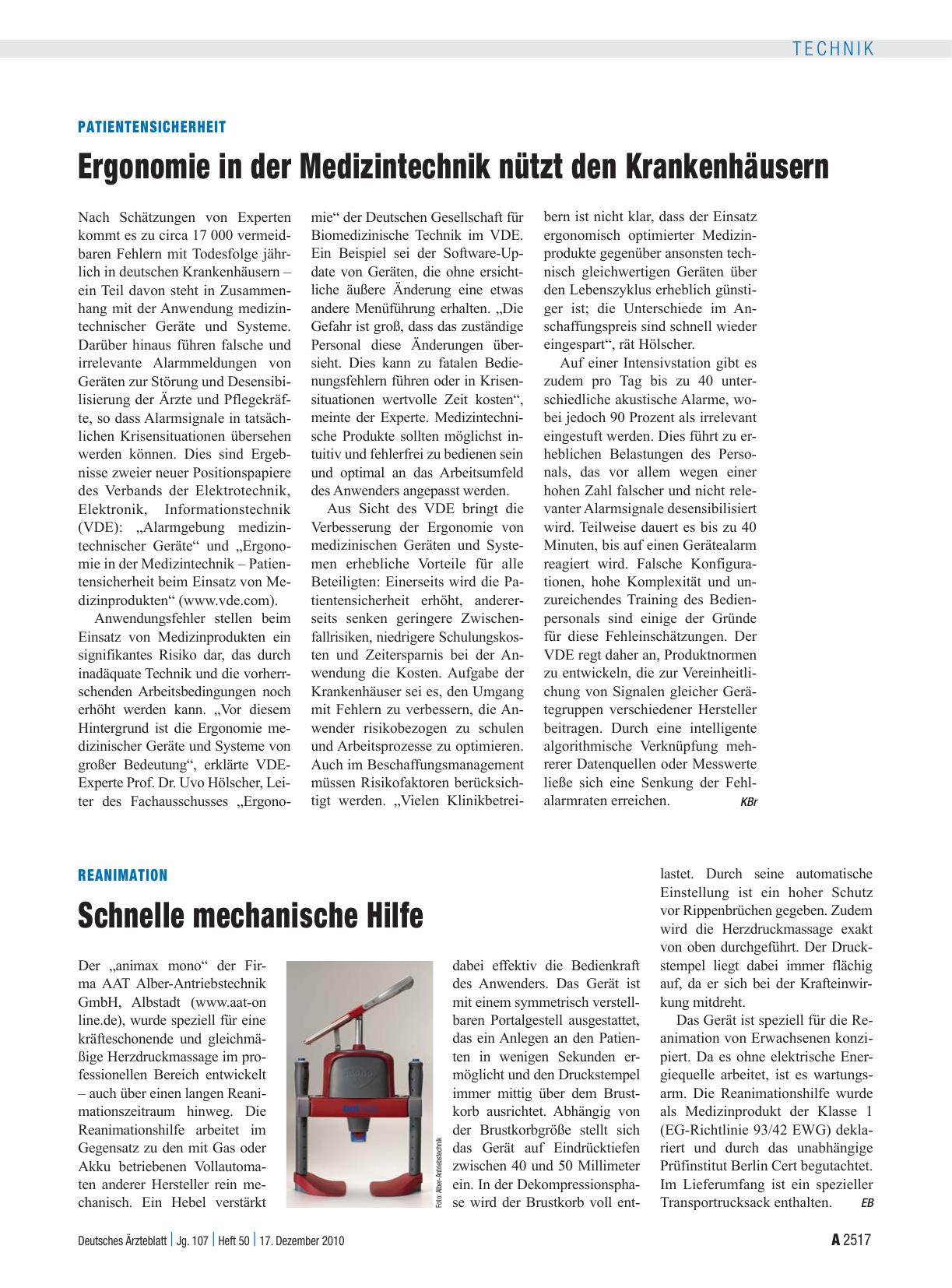 Vorschauseite 1: Reanimation: Schnelle mechanische Hilfe