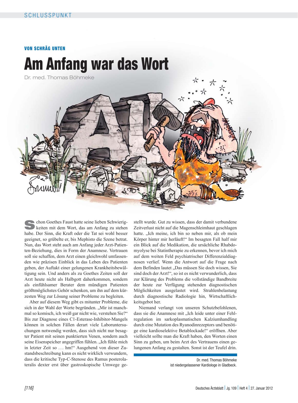Vorschauseite 1: Von schräg unten: Am Anfang war das Wort