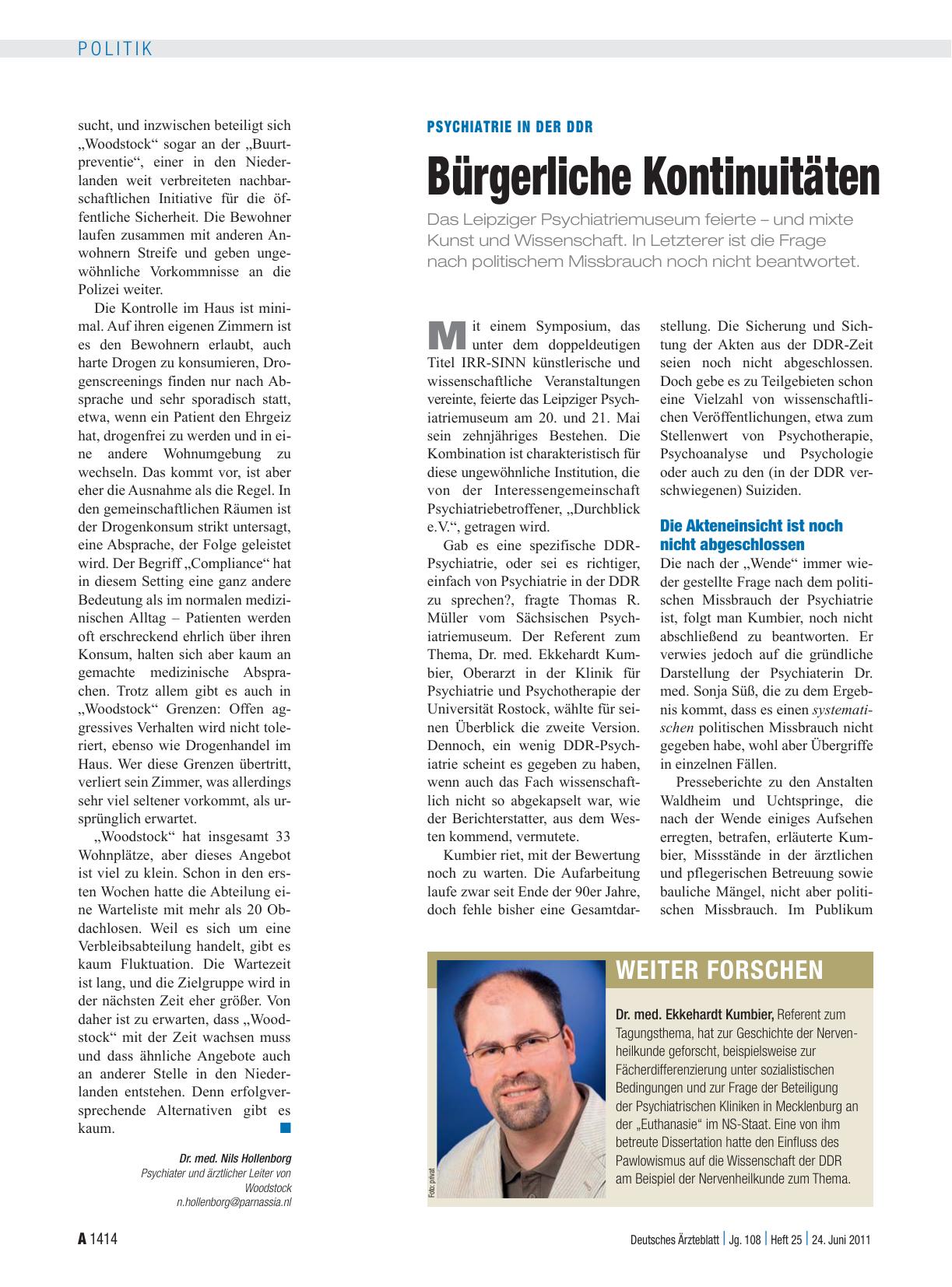 Vorschauseite 1: Psychiatrie in der DDR: Bürgerliche Kontinuitäten