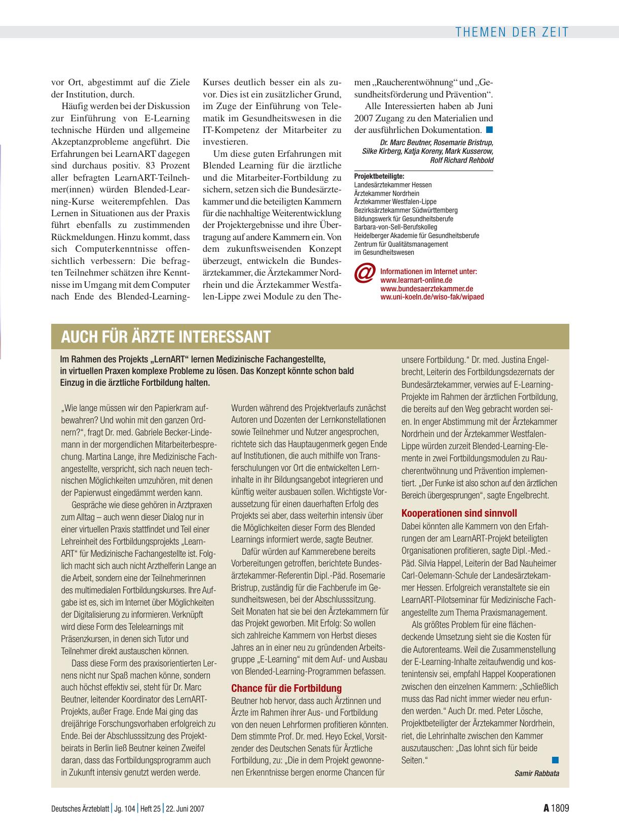 Vorschauseite 1: Auch für Ärzte interessant