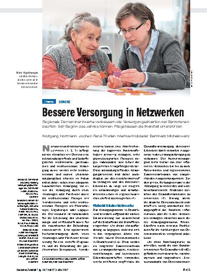 Vorschauseite 1: Demenz: Bessere Versorgung in Netzwerken