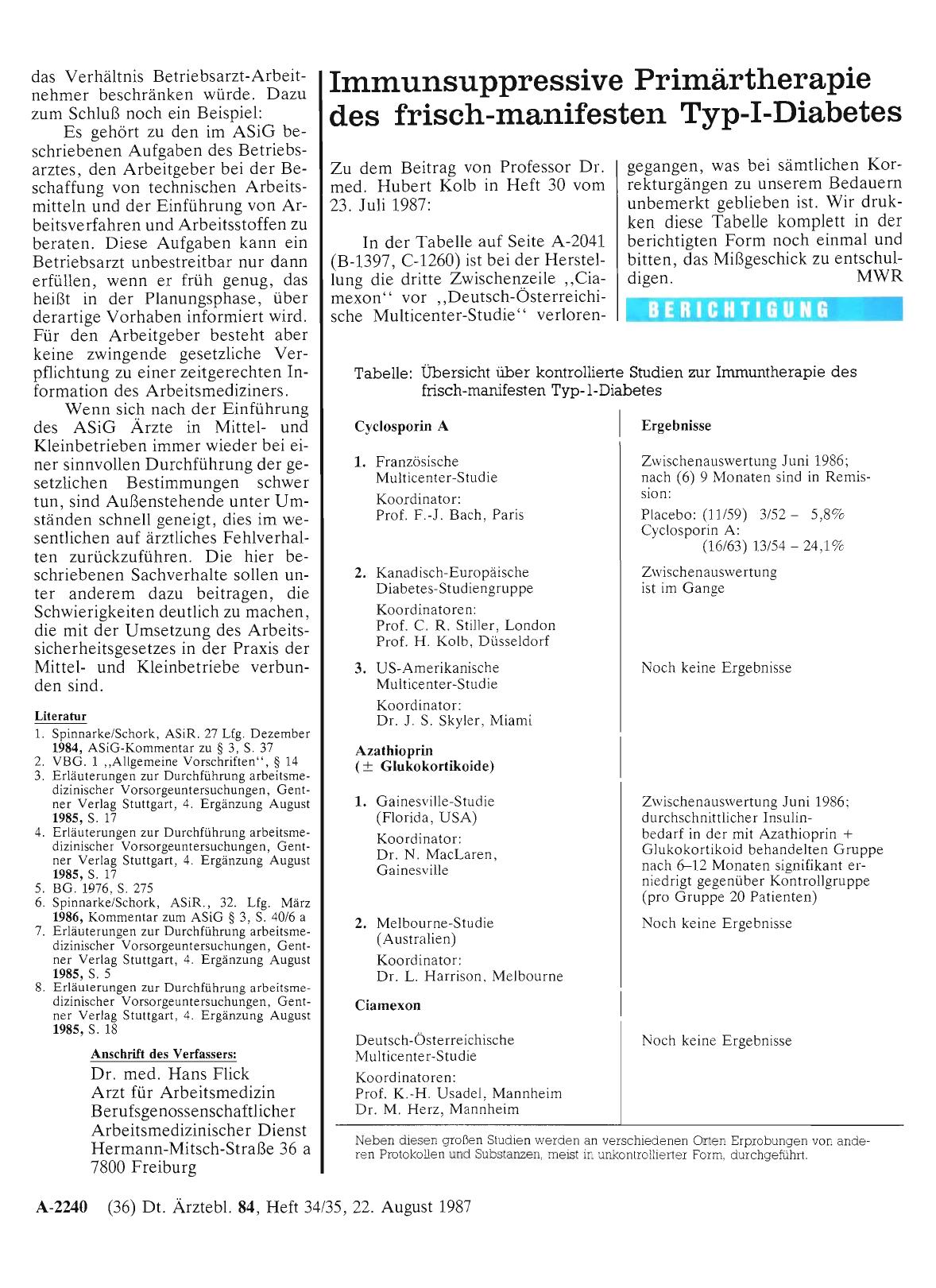 Vorschauseite 1: Immunsuppressive Primärtherapie des frisch-manifesten Typ-I-Diabetes