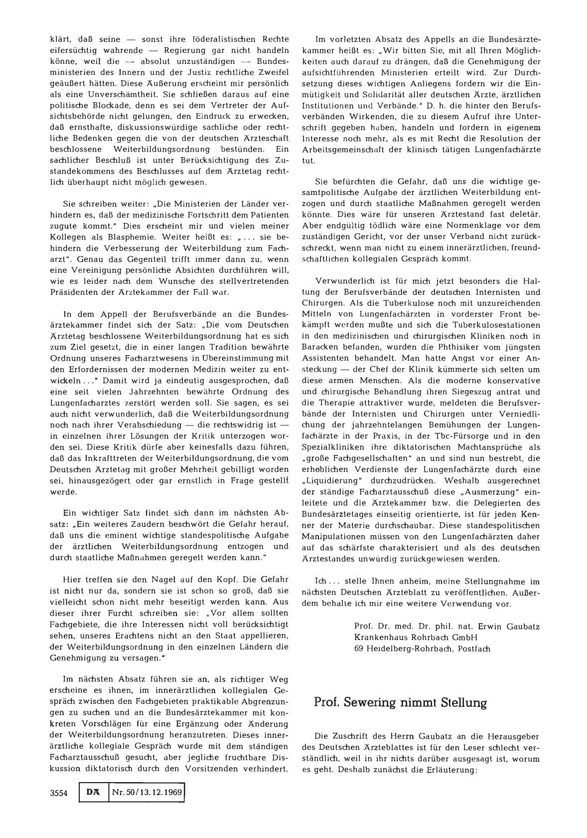 Vorschauseite 1: Prof. Sewering nimmt Stellung